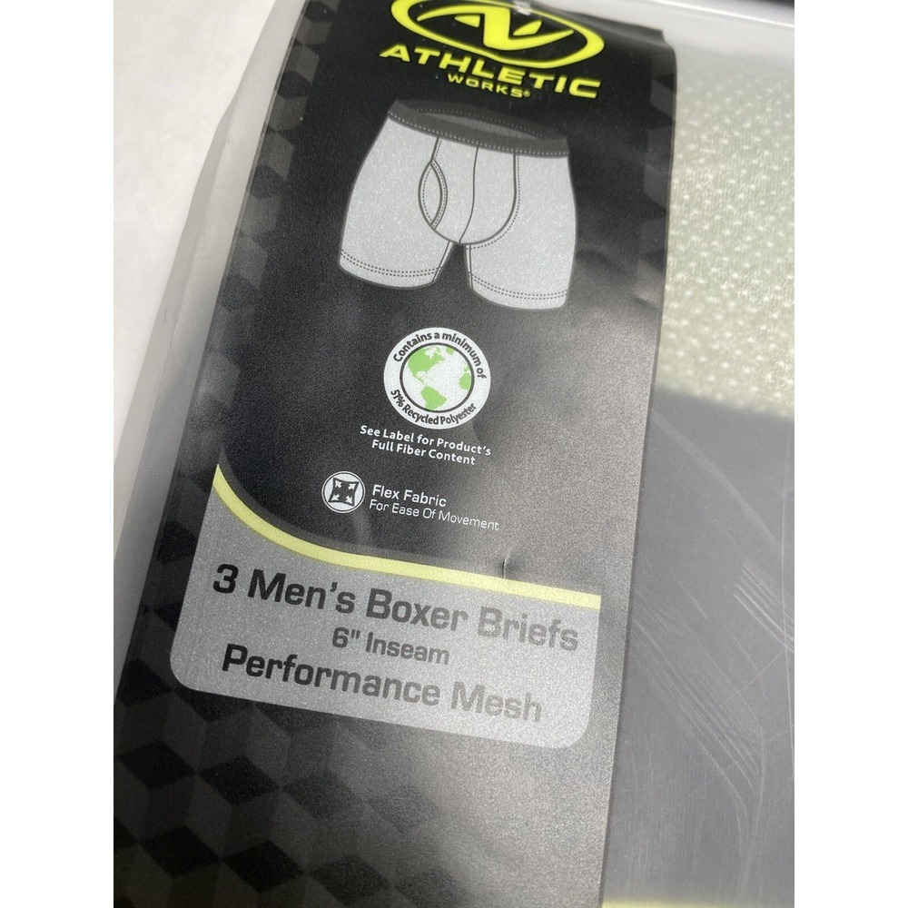 athletic works mens 3 pairs boxer briefs performance mesh size‎ small 28 30 - Picture 2 of 7